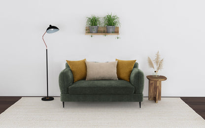 Jade - Chenille Upholstered Modern Track Arm Loveseat - Green