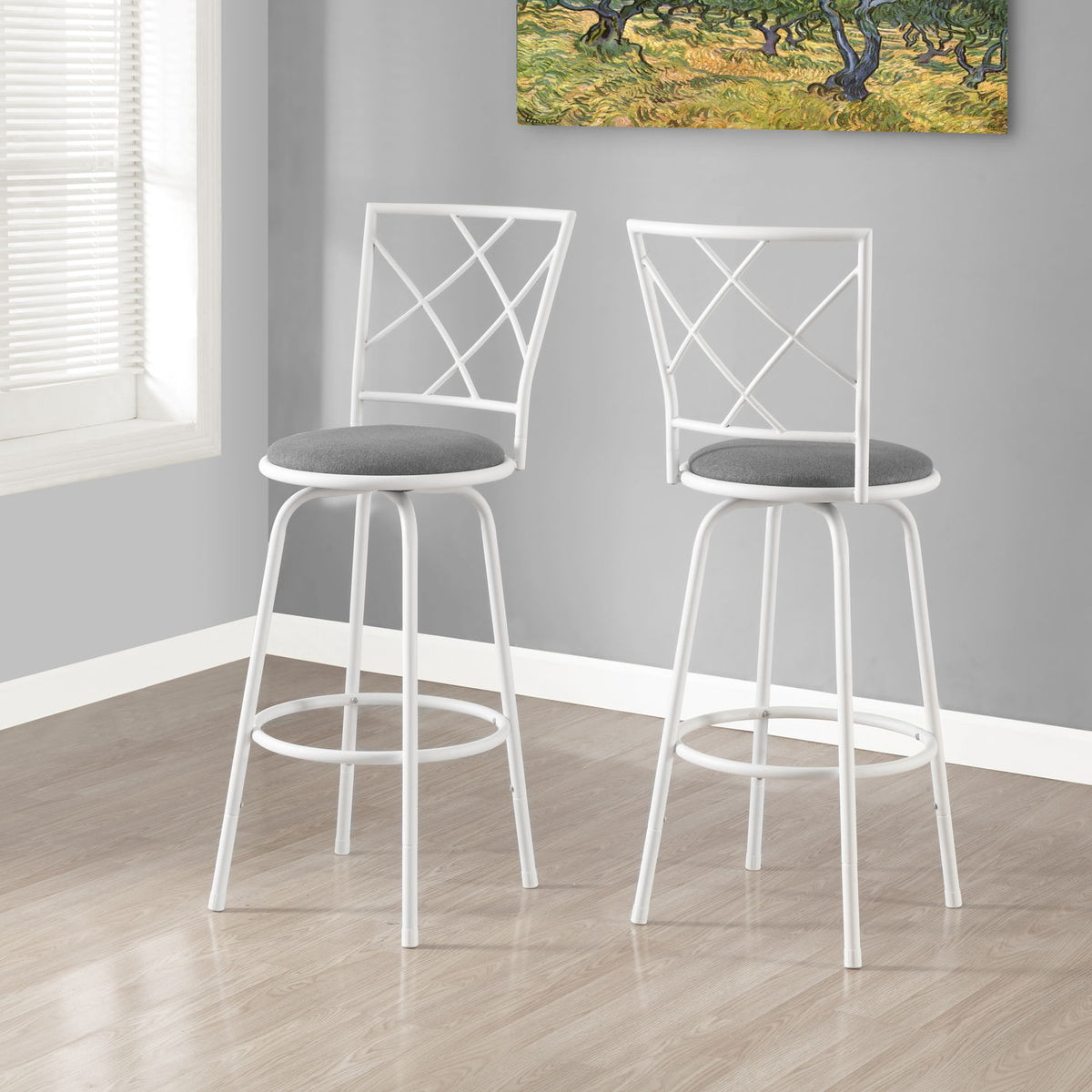 Swivel Stool Bar Height, Contemporary & Modern Style (Set of 2)