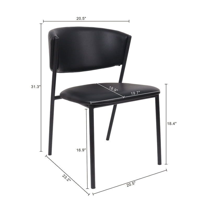 Manhattan Drift - Vegan Leather Metal Side Chair (Set of 4)