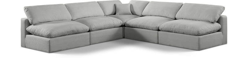 Comfy - 5 Piece Linen Modular Corner Armless Sectional