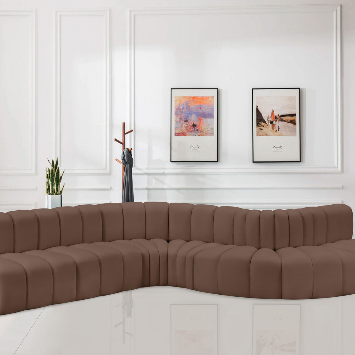 Arc - Faux Leather 7 Piece Modular Sofa