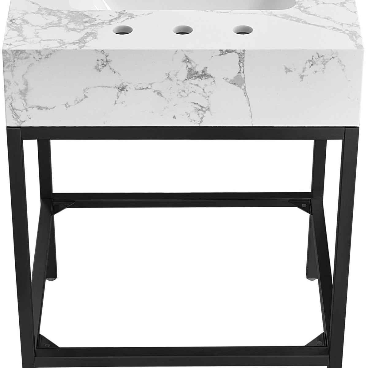 Marmo - Engineered Marble Bathroom Vanity With Black Base
