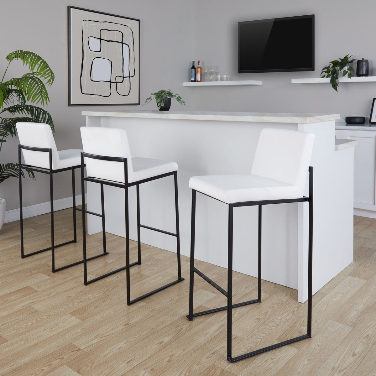 Fuji - Contemporary High Back Barstool Elegant Design