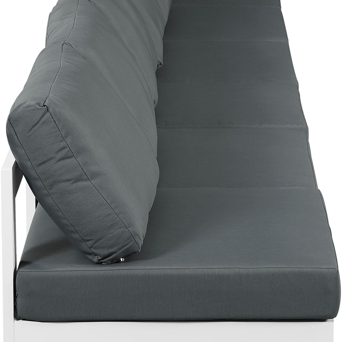 Nizuc - Outdoor Patio 6 Seat Armless Modular Sofa With White Frame