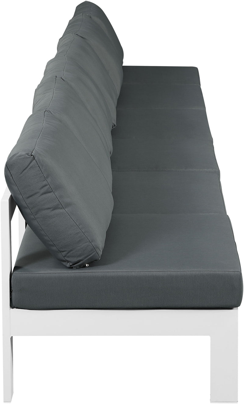 Nizuc - Outdoor Patio 6 Seat Armless Modular Sofa With White Frame