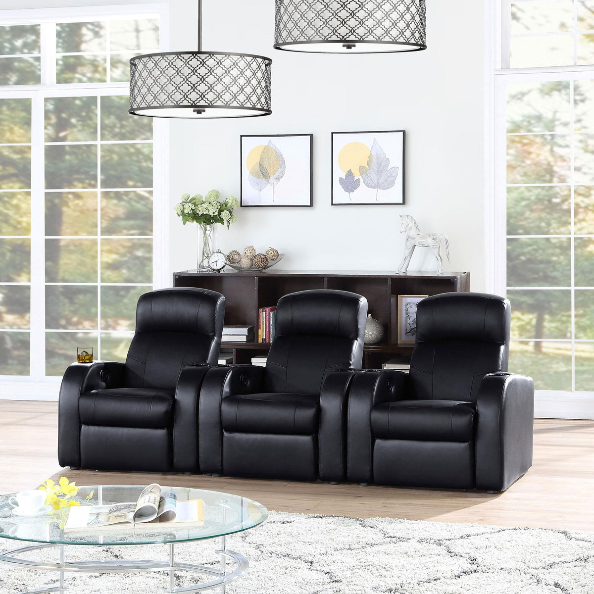 Cyrus 3-piece Upholstered Home Theater Seating