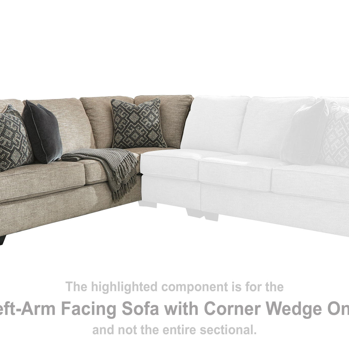 Bovarian - LAF Sofa w/Corner Wedge - Stone