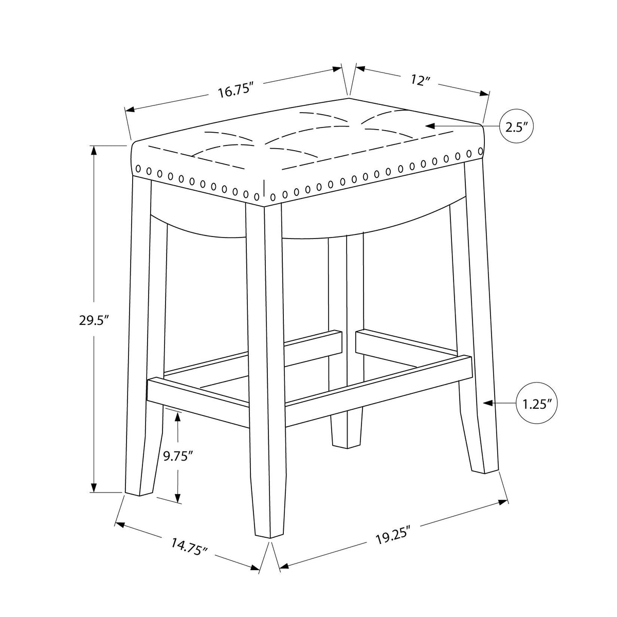 Comfortable Bar Stool, Bar Height, Saddle Seat, Transitional (Set of 2)