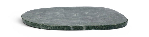 Livia dark green marble decorative tray, round with speckled stone surface