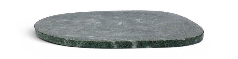 Livia dark green marble decorative tray, round with speckled stone surface