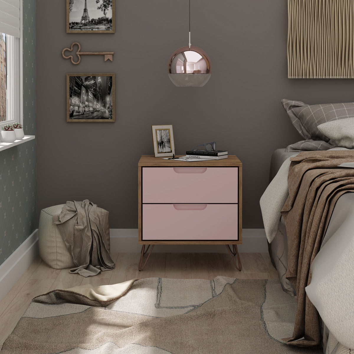Manhattan Rockefeller - 2-Drawer Nightstand