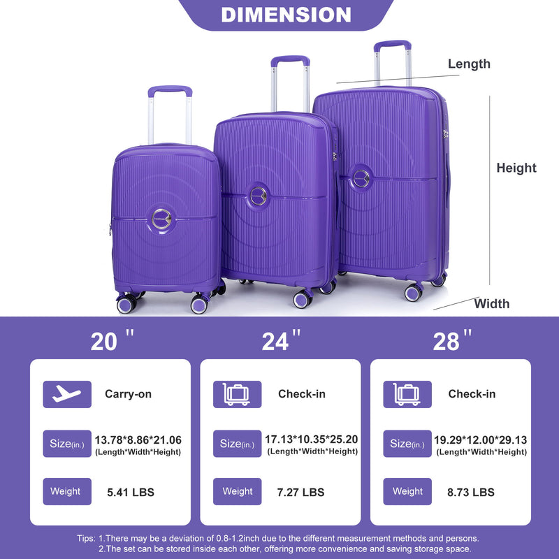Expandable Hardshell Suitcase Double Spinner Wheels Luggage Sets