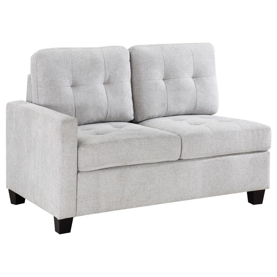 Georgina - Upholstered LAF Chair Steel - Beige