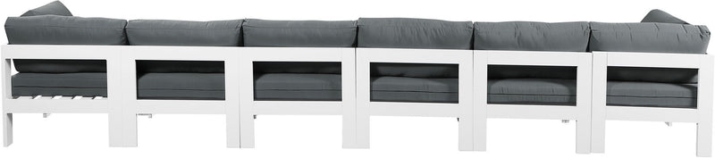 Nizuc - Outdoor Patio 6 Seat Modular Sofa With White Frame