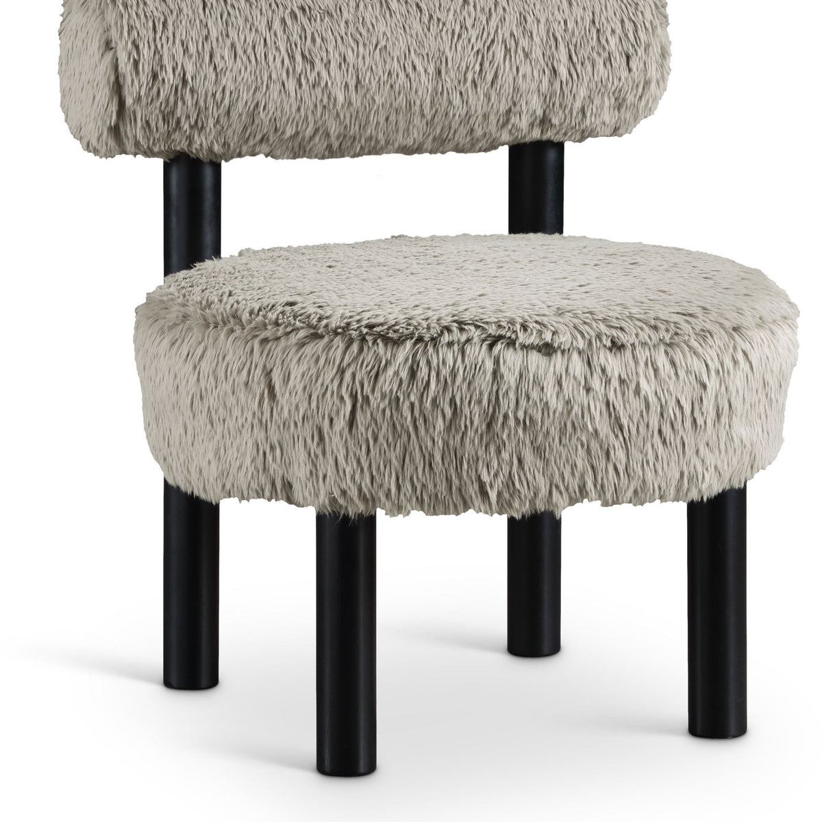 Ambre - Vegan Shearling Fabric Upholstered Accent Chair - Taupe