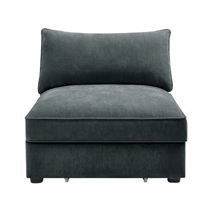 Velvet Armless Sofa - Gray Velvet