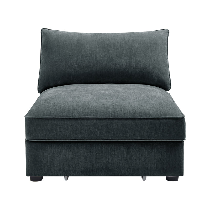 Velvet Armless Sofa - Gray Velvet