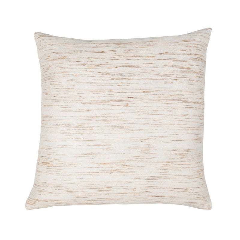 Dalton pillow in natural, square throw with light tan horizontal woodgrain pattern