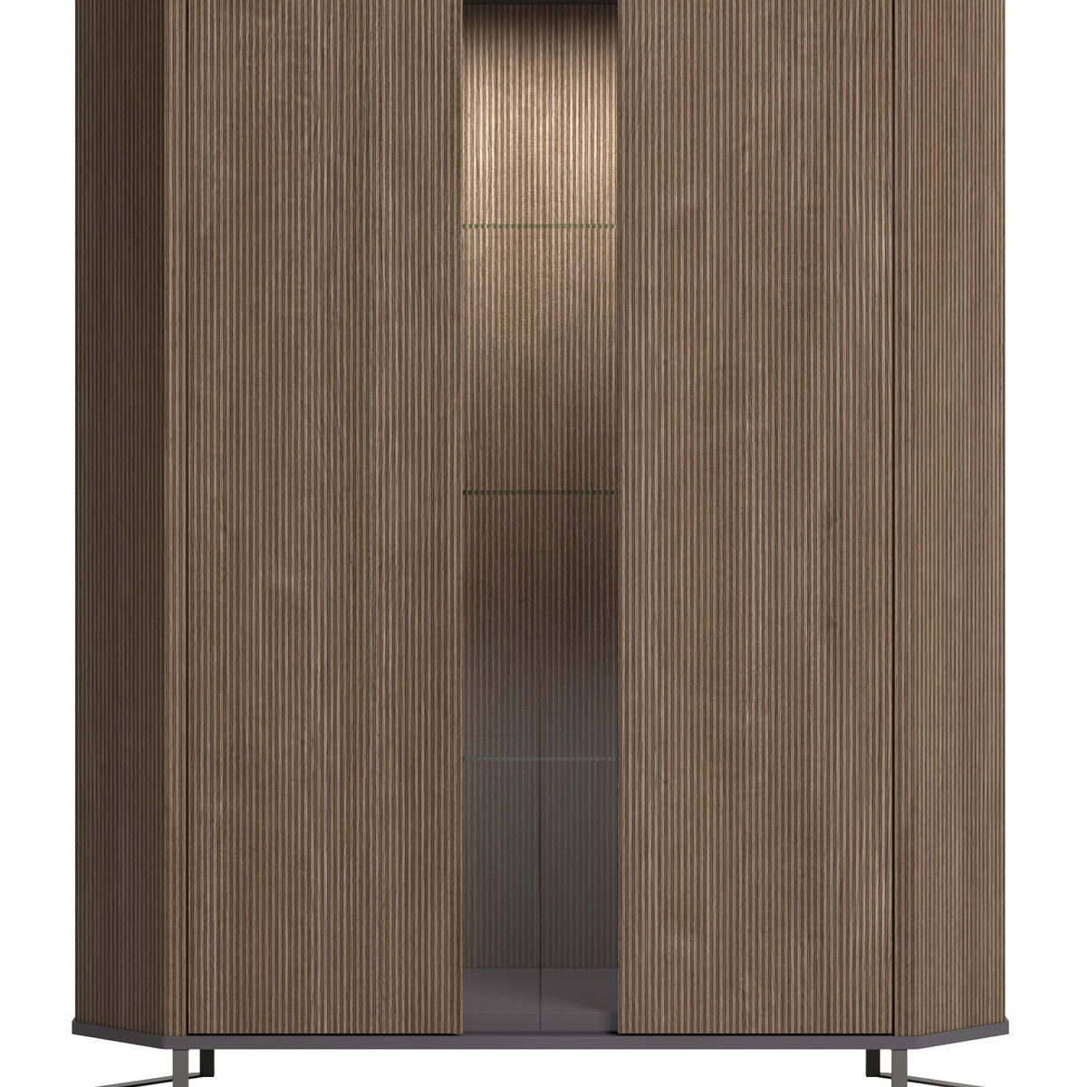Hexagon - 2 Door Cabinet - Dark Brown