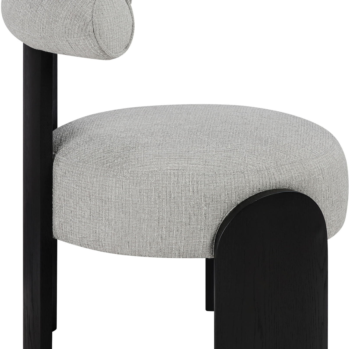 Calder - Linen Textured Fabric Upholstered Accent Chair - Painted Black Base