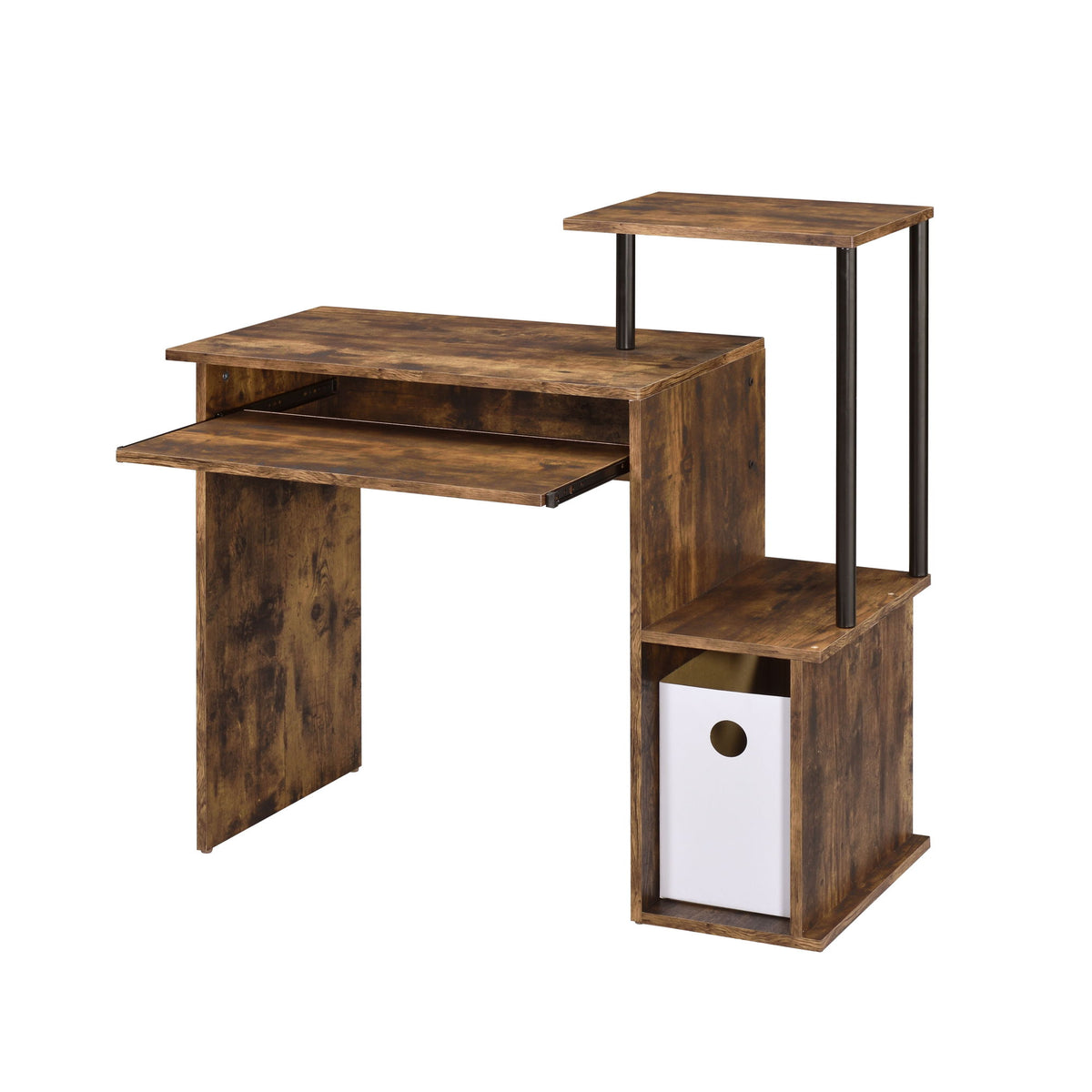 Lyphre - Computer Desk - Weathered Oak / Black