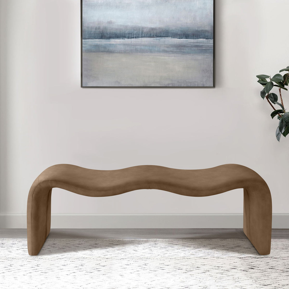 Willow - Faux Leather Bench - Brown