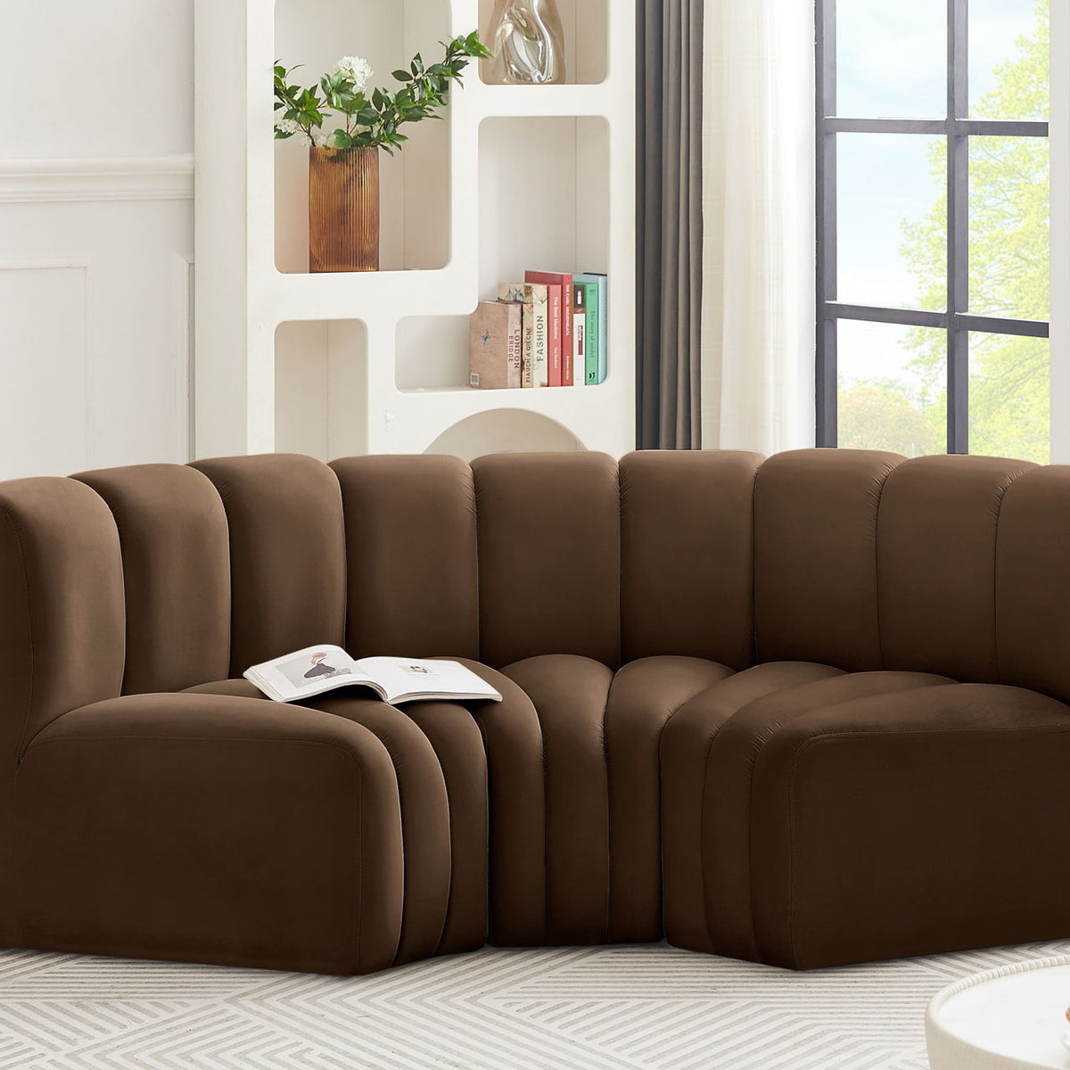 Arc - Velvet 3 Piece Modular U-Shaped Sofa