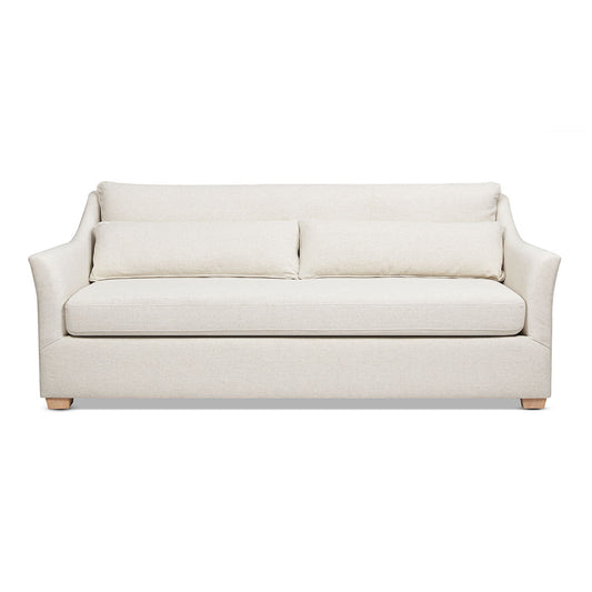 Ada - Flared Arm Contemporary Sofa With Lumbar Pillows - Flax White