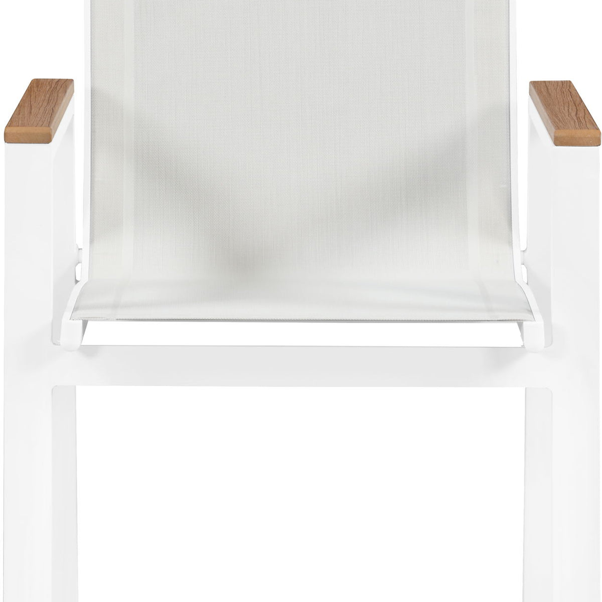 Nizuc - Outdoor Patio Dining Arm Chair With White Frame And Natural Arms (Set of 2)