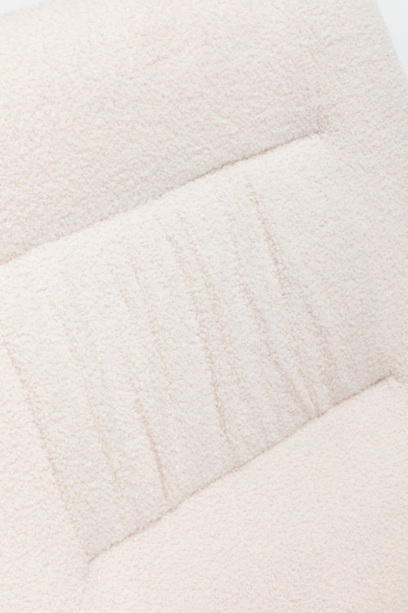 Rocking Chair Nursery, Teddy Upholstered Glider Rocker With High Backrest, Reading Chair Modern Rocking Accent Chairs Glider Recliner For Living Room - Cream