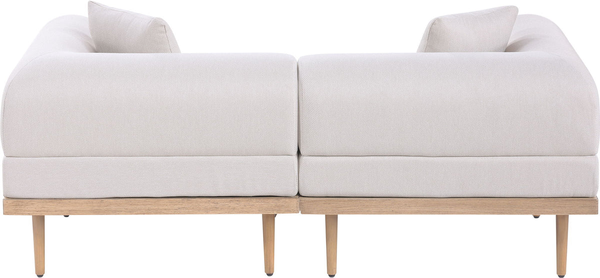 Laguna - 2 Piece Resilient Water Resistant Fabric 71" Upholstered Outdoor Patio Modular Loveseat