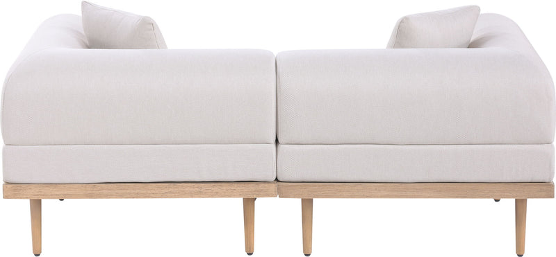 Laguna - 2 Piece Resilient Water Resistant Fabric 71" Upholstered Outdoor Patio Modular Loveseat