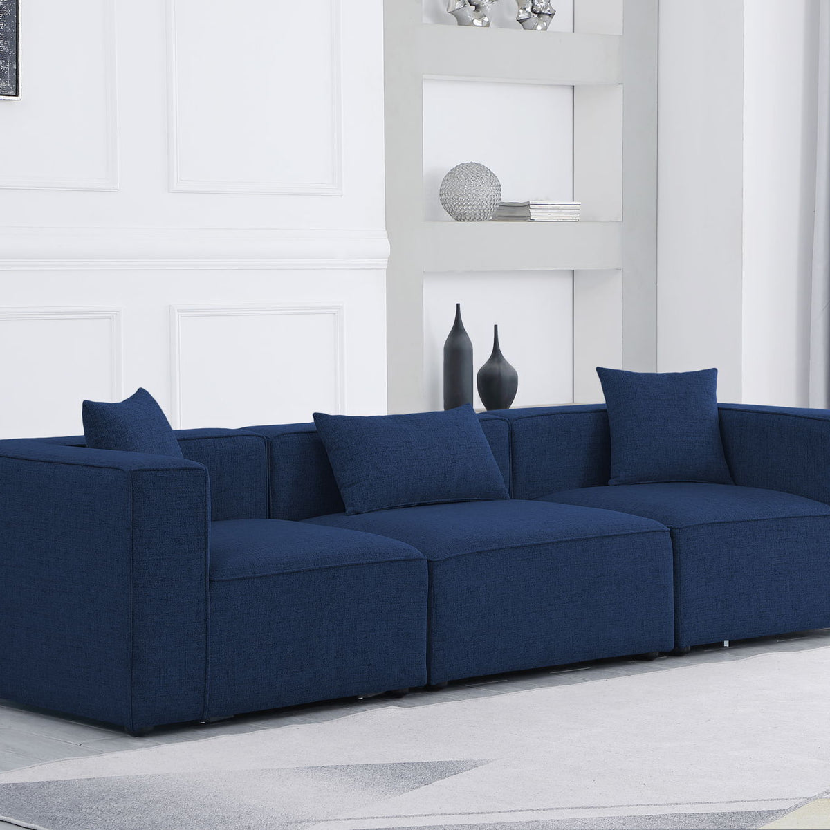 Cube - Linen Modular 3 Seat Sofa