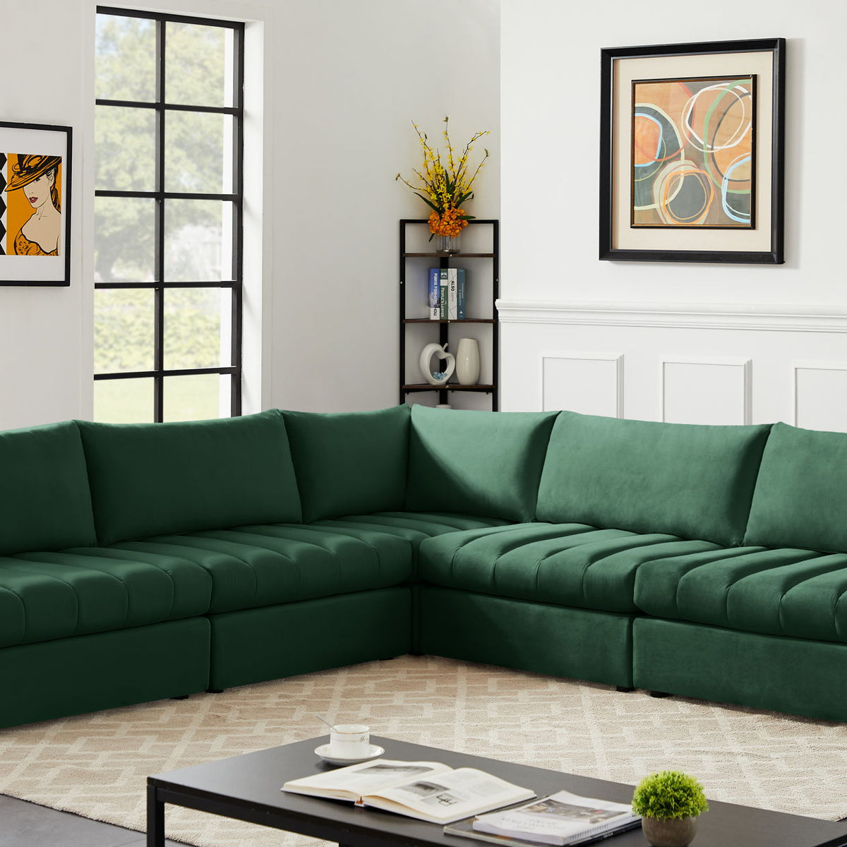Jacob - Modular Corner Armless Sectional 5 Piece