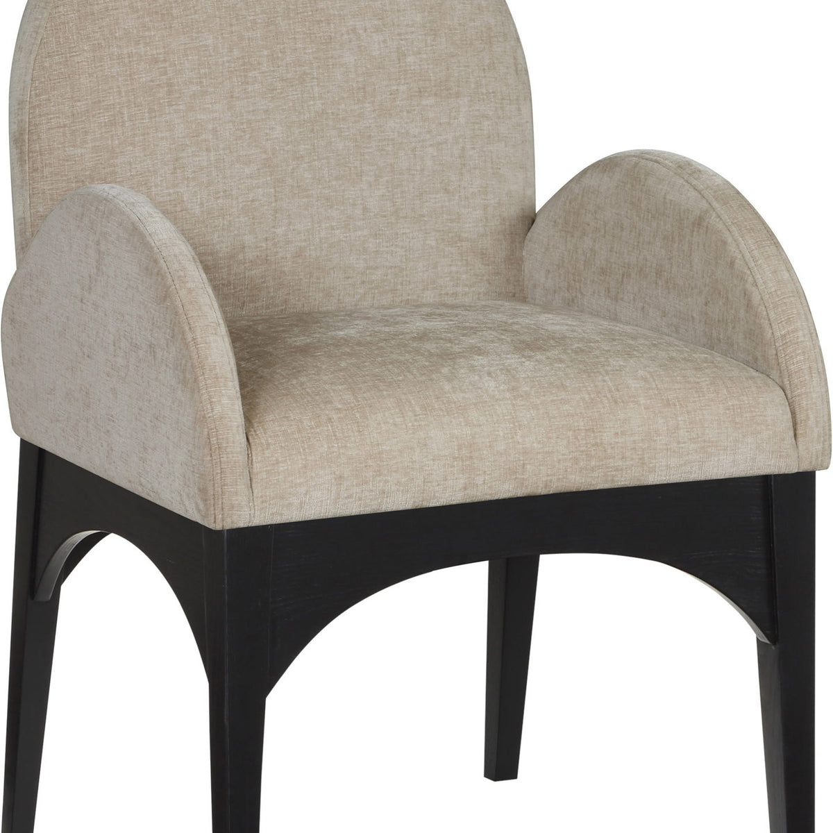 Waldorf - Chenille Dining Arm Chair With Black Legs