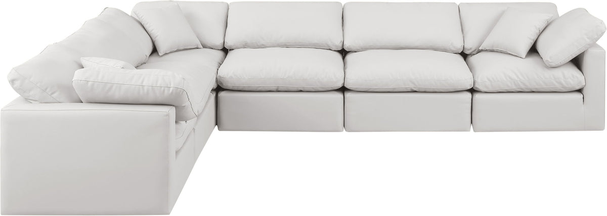 Indulge - Faux Leather 6 Piece Modular Corner Sectional