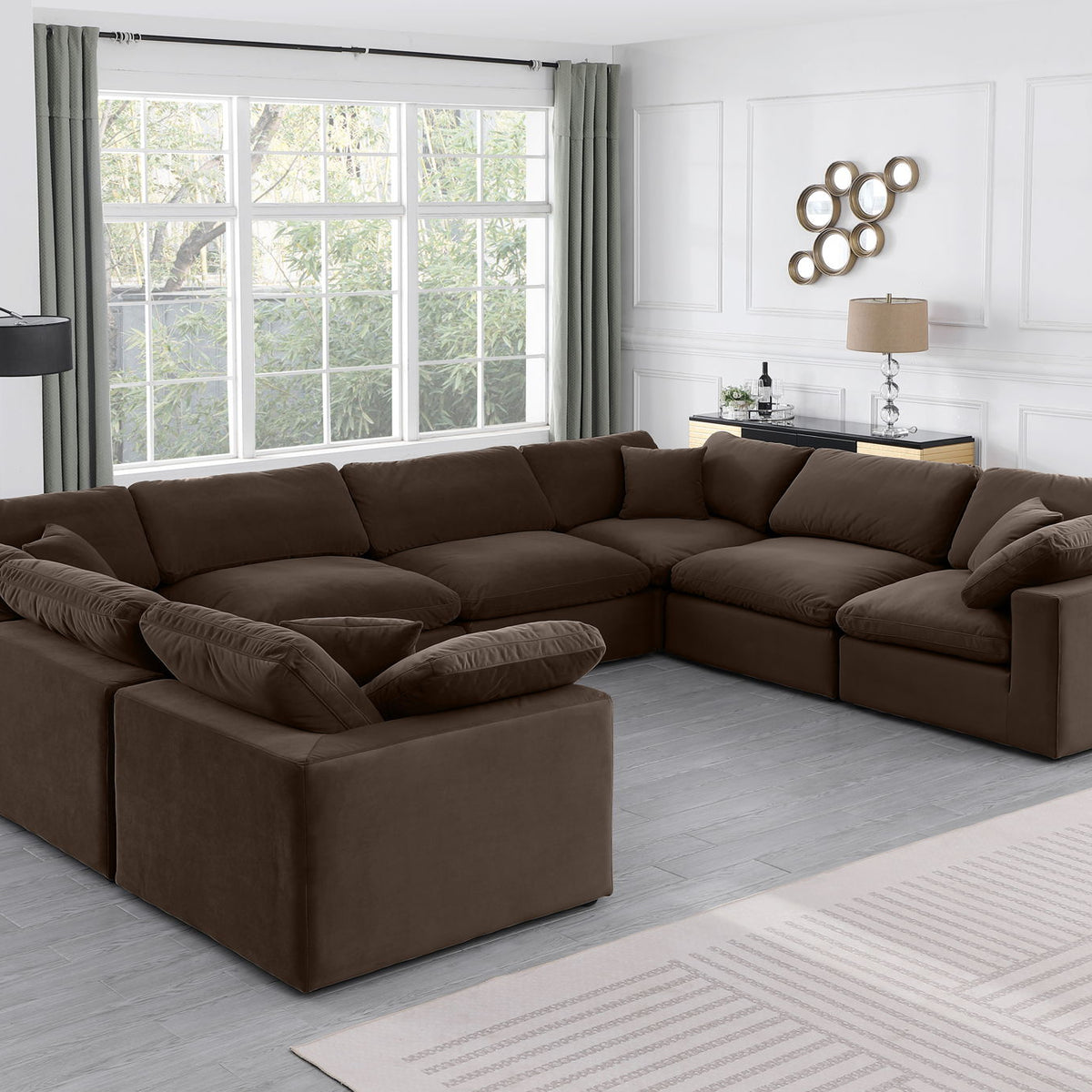 Comfy - 8 Piece Velvet Modular Sectional