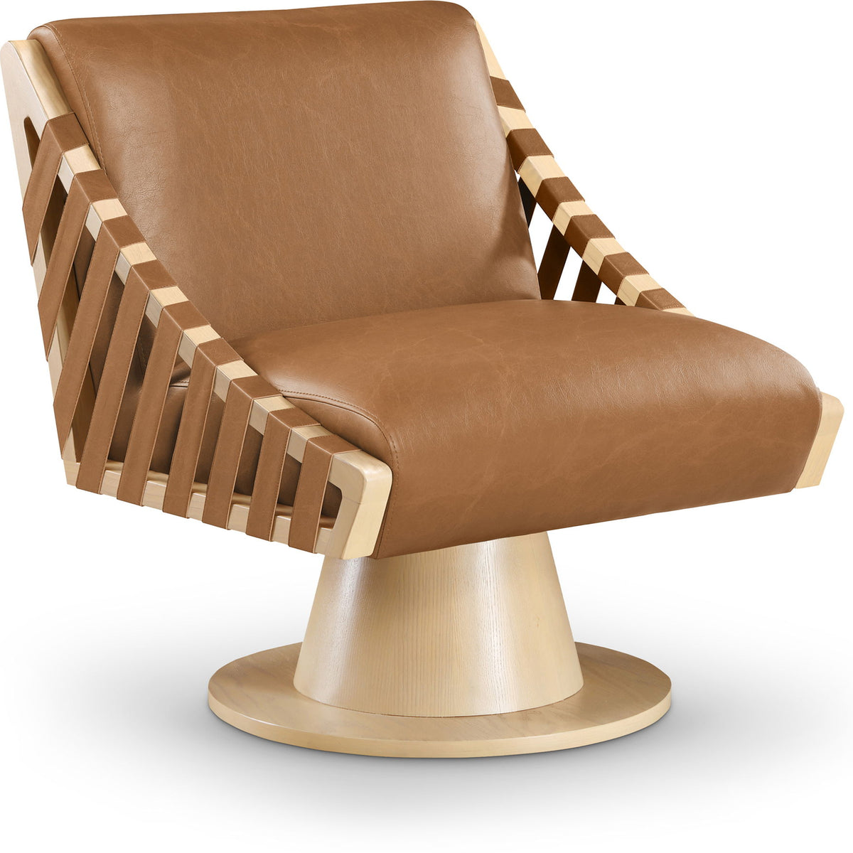 Millwin - Swivel Accent Chair With Natural Base