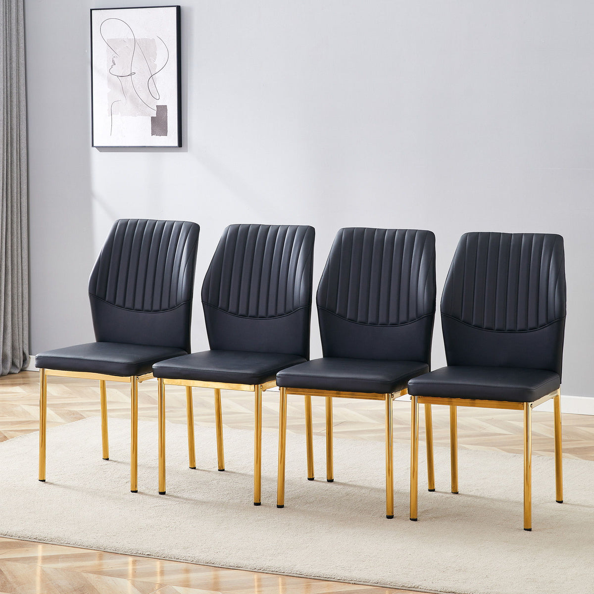Luxury Simple Chair With Metal Gold Leg