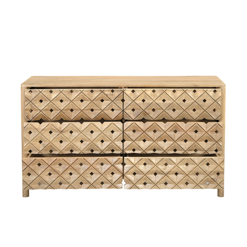 Fulton - 6 Drawer Dresser - Natural