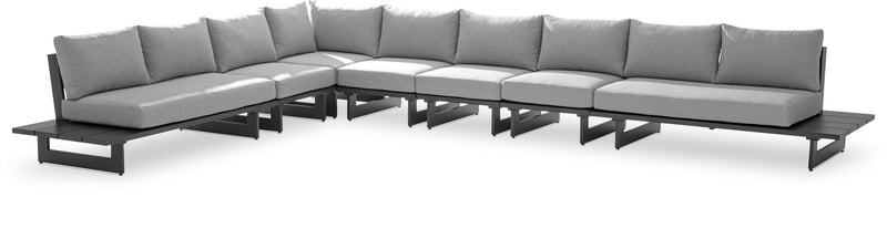 Maldives - 7 Piece Water Resistant Outdoor Patio Modular Sectional With Gray Base