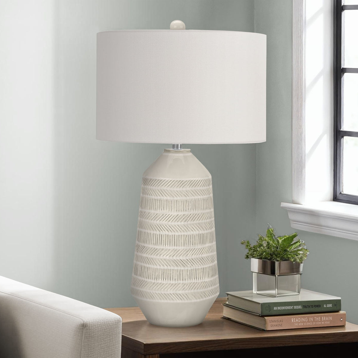 Contemporary Lighting, Table Lamp, Ceramic - Cream