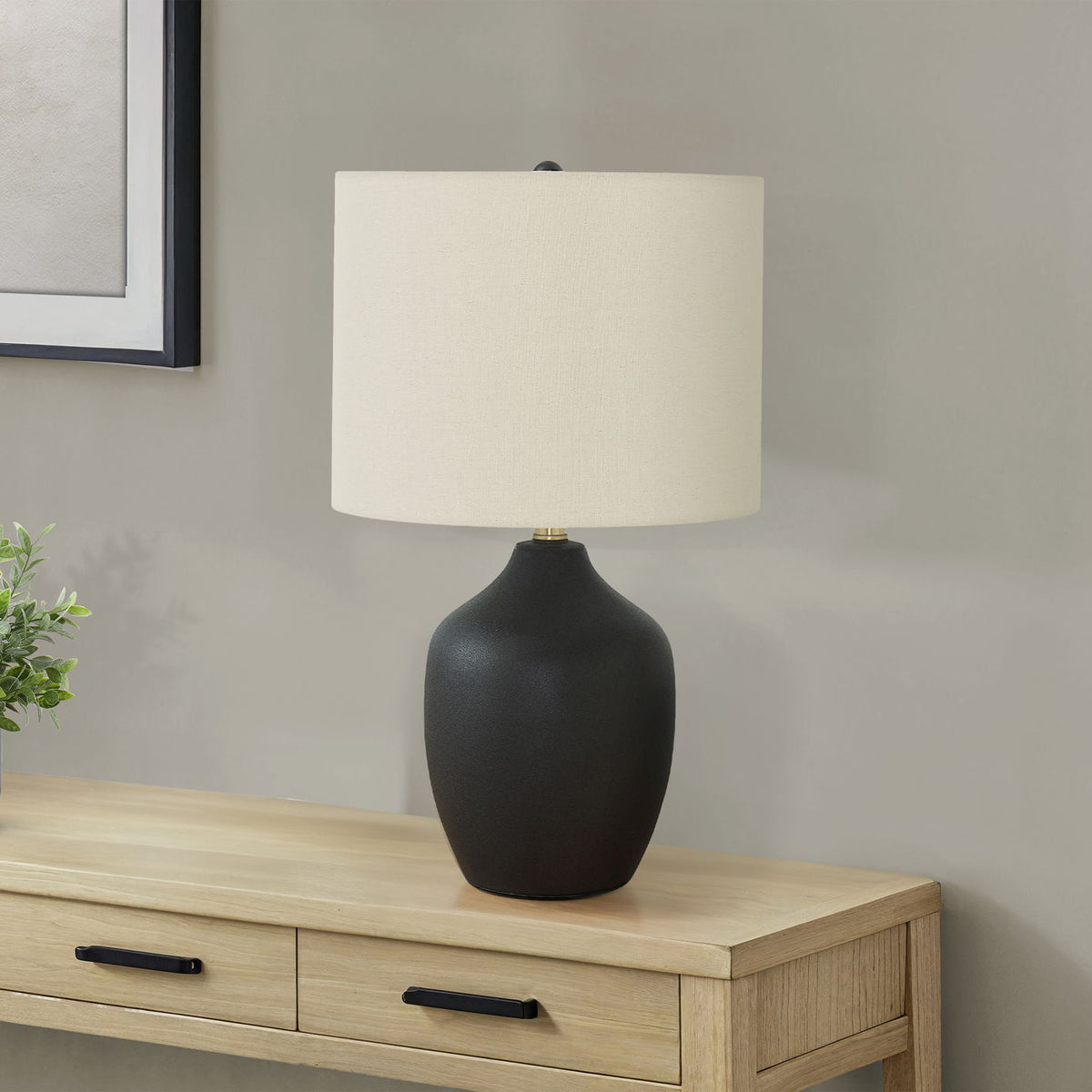 Lighting, Table Lamp, Ceramic, Transitional - Black / Cream