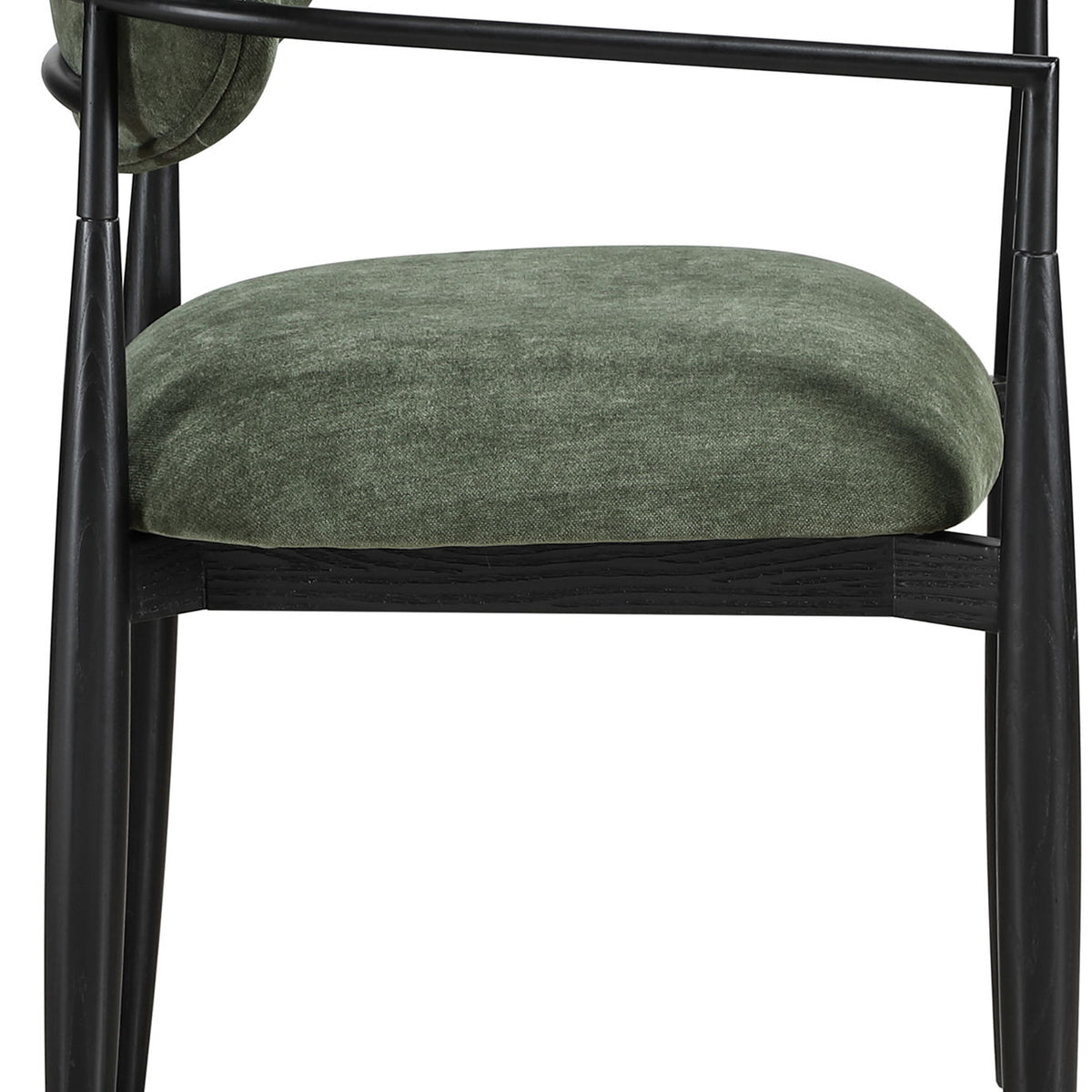 Riccio - Fabric Dining Arm Chair (Set of 2) - Black Frame