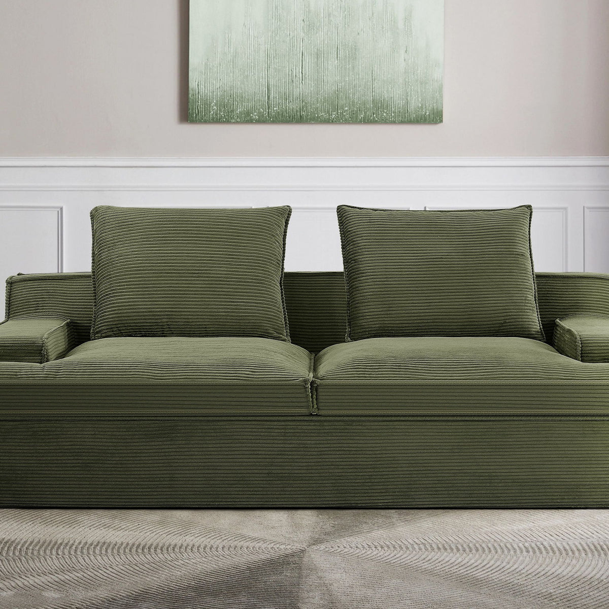 Nimbus - Oversized Full Foam 4 Seater Couch For Living Room Upholstered In Soft Corduroy, Wide Armrests