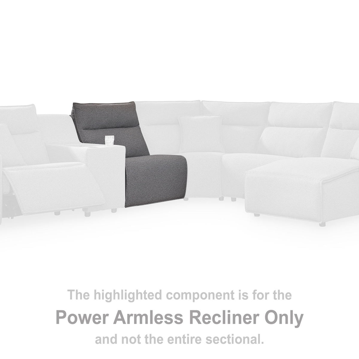 Modmax II - Power Armless Recliner With Adjustable Headrest - Salt And Pepper