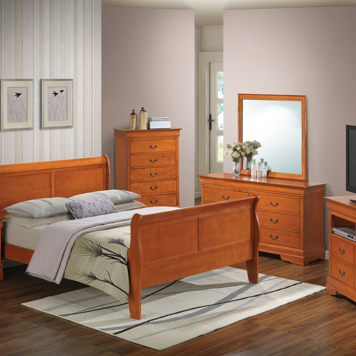 Panel Sleigh Bed