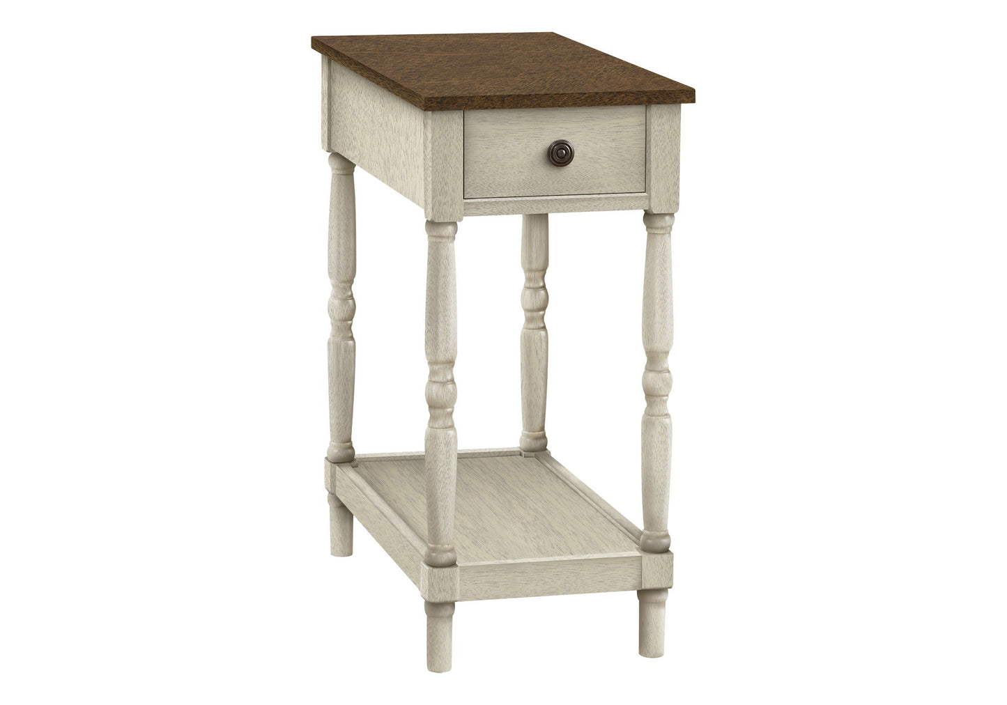 Accent End Table, 2 Tier, Storage Drawer, Traditional Stylish Design