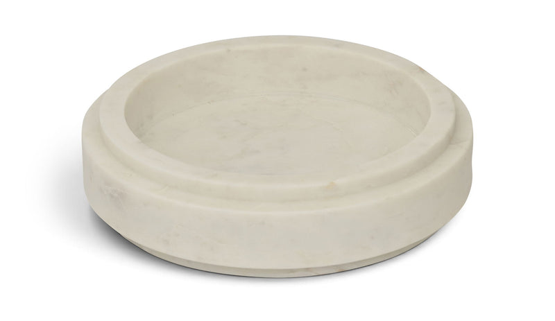 Parsons genuine marble bowl, white stone with smooth round bowl shape