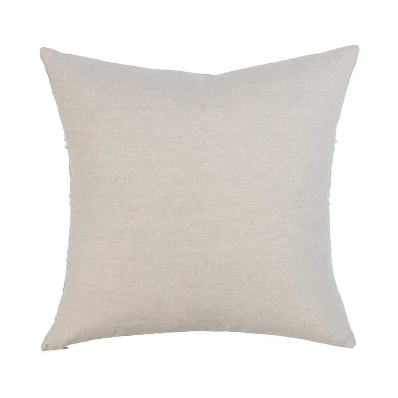 Natural 22 x 22 square pillow in solid light beige fabric